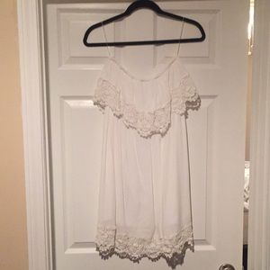 Strapless white dress